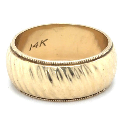 8.1mm Wedding Band Ring 14 K Yellow Gold 7.5 g Size 7