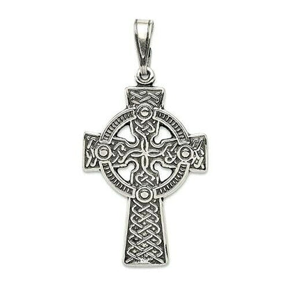 Sterling Silver Antiqued Celtic Cross Pendant 925