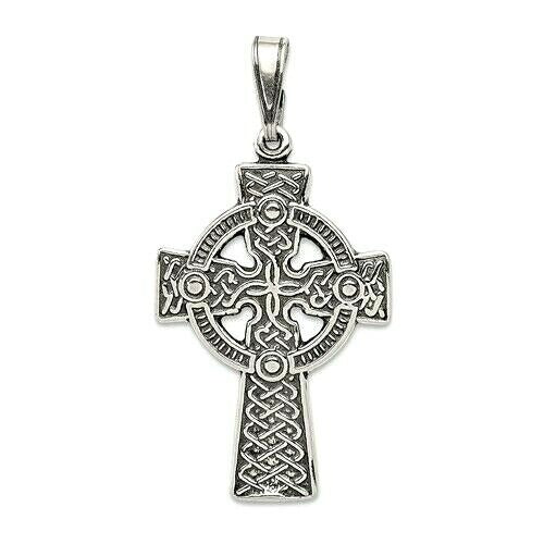 Sterling Silver Antiqued Celtic Cross Pendant 925
