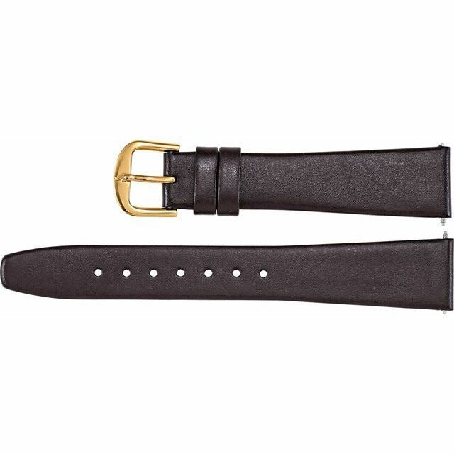 Mens 18mm Brown Leather Watch Strap Band Water-Resistant