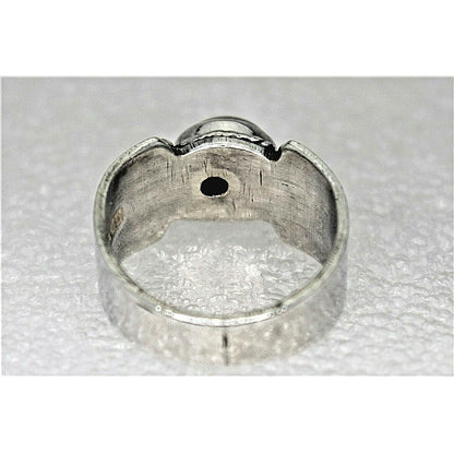 Sterling Silver Moonstone Solitaire Heart Band Ring 6.1g Size 7