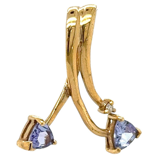 Tanzanite with Diamond Accent 14k Yellow Gold Pendant 1.5g
