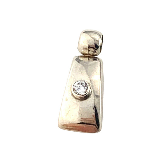 Clear Cubic Zirconia Pendant .925 Sterling Silver 9.2g