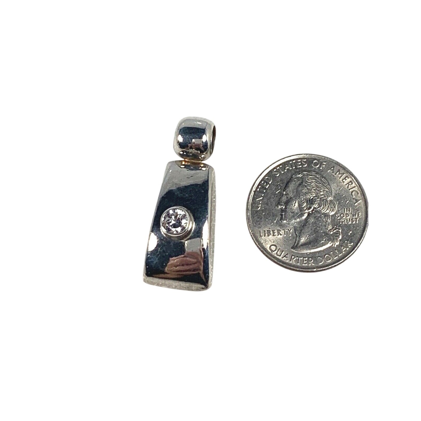 Clear Cubic Zirconia Pendant .925 Sterling Silver 9.2g