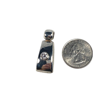 Clear Cubic Zirconia Pendant .925 Sterling Silver 9.2g