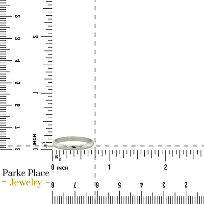 2.2mm Wedding Band Hammered Finish 14k White Gold Ring 1.7g Size 6