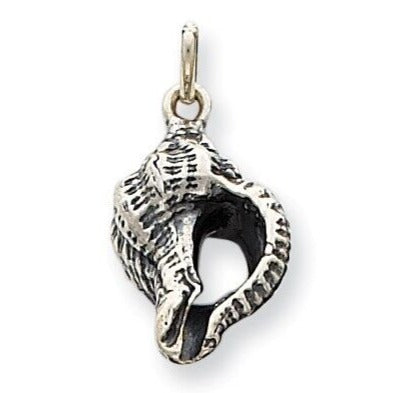 Sterling Silver Antiqued Shell Charm 925