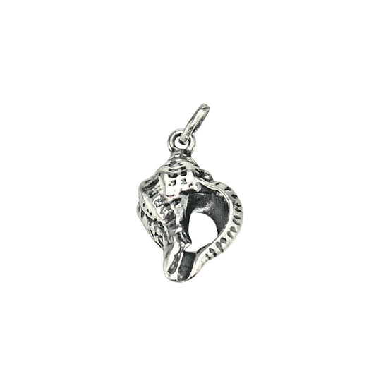 Sterling Silver Antiqued Shell Charm 925