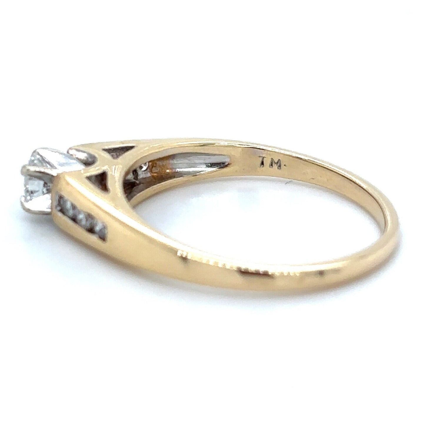 1/4ctw Diamond Solitaire with Accents 14k Yellow Gold Size 6.25 Ring 2.5g
