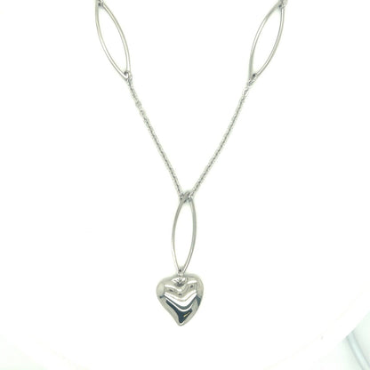CHISEL Stainless Steel Heart Pendant Necklace With Oval Link Chain In Original Box