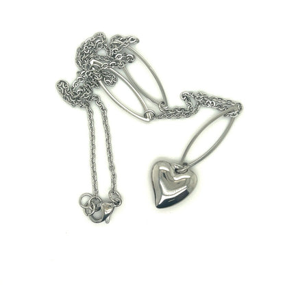 CHISEL Stainless Steel Heart Pendant Necklace With Oval Link Chain In Original Box