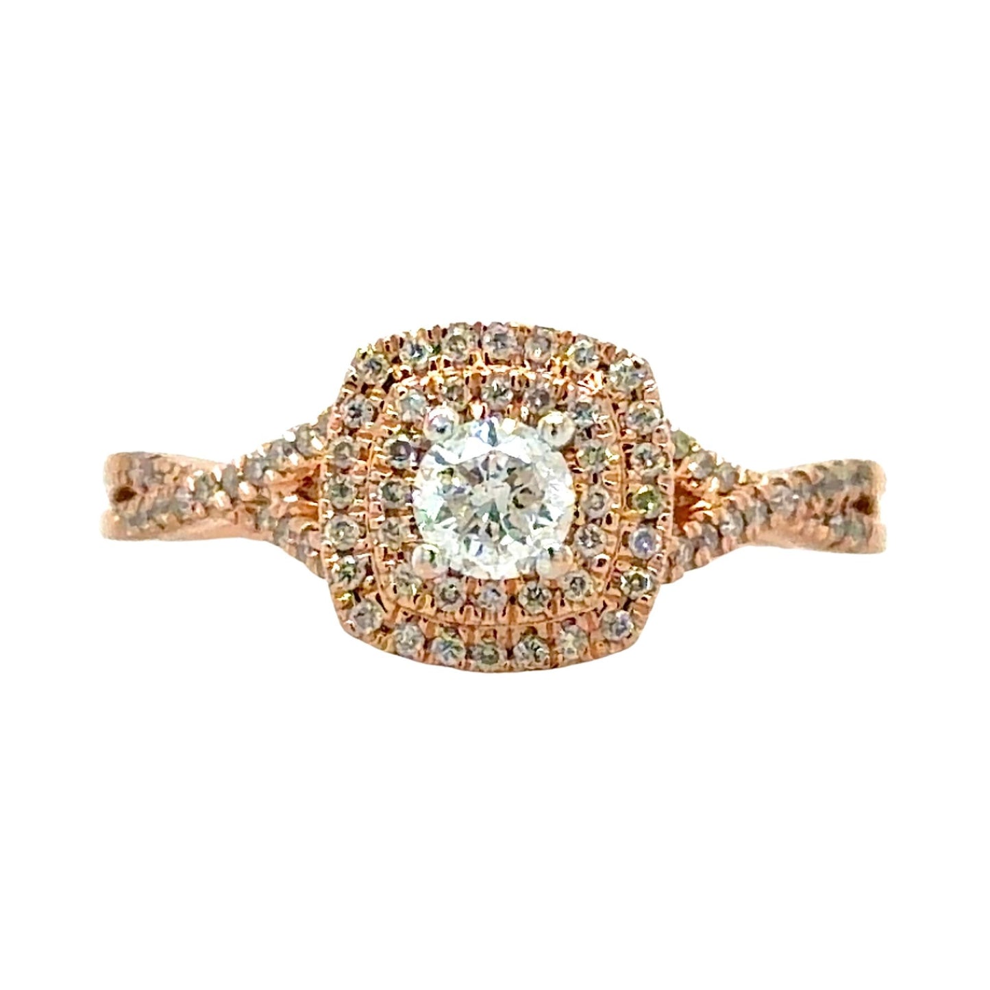 1/3ctw Diamond 14k Rose Gold Engagement Ring 2.5g Size 6.5