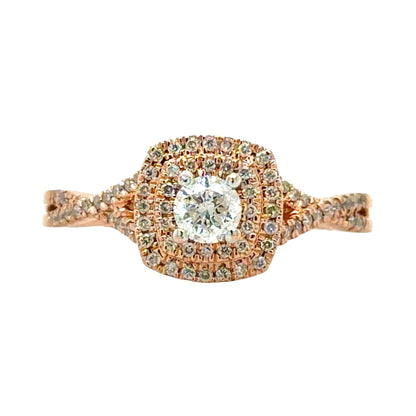 1/3ctw Diamond 14k Rose Gold Engagement Ring 2.5g Size 6.5