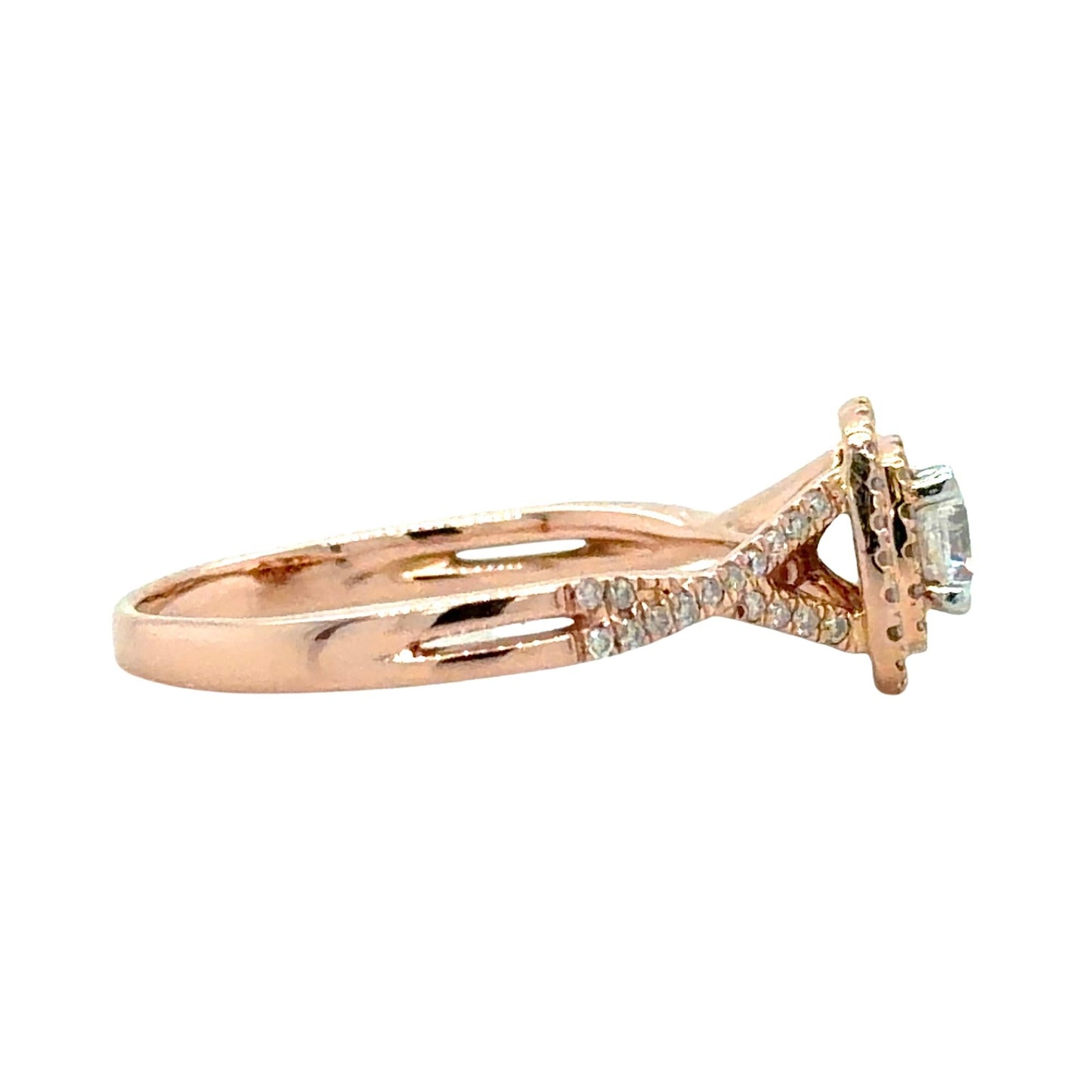 1/3ctw Diamond 14k Rose Gold Engagement Ring 2.5g Size 6.5