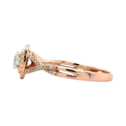 1/3ctw Diamond 14k Rose Gold Engagement Ring 2.5g Size 6.5