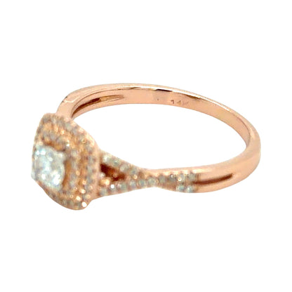 1/3ctw Diamond 14k Rose Gold Engagement Ring 2.5g Size 6.5