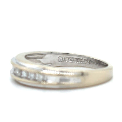 1/10ctw Diamond 14k White Gold Band Ring 3.8g Size 6.75