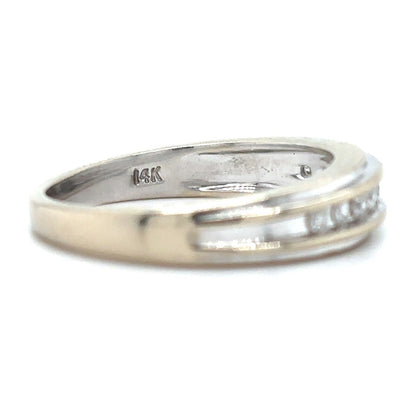 1/10ctw Diamond 14k White Gold Band Ring 3.8g Size 6.75