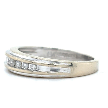 1/10ctw Diamond 14k White Gold Band Ring 3.8g Size 6.75