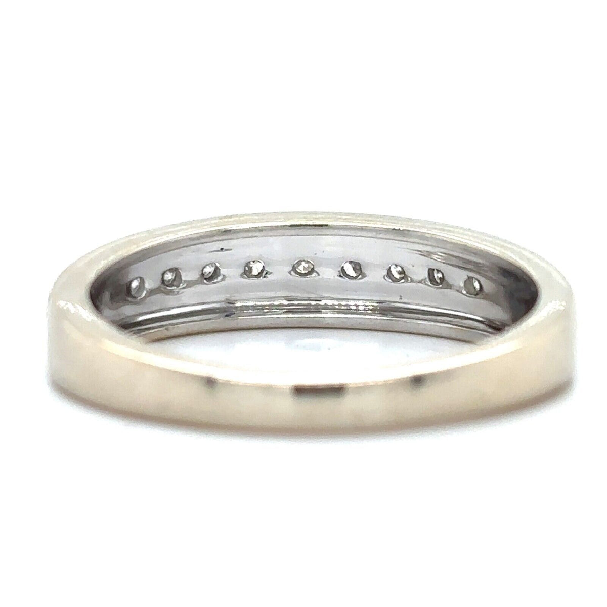 1/10ctw Diamond 14k White Gold Band Ring 3.8g Size 6.75