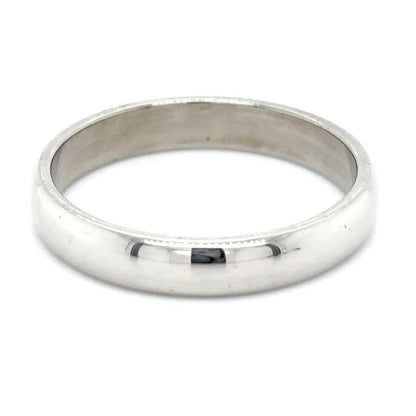 3.9mm Wedding Band Ring 14k White Gold 3.9g Size 8.75