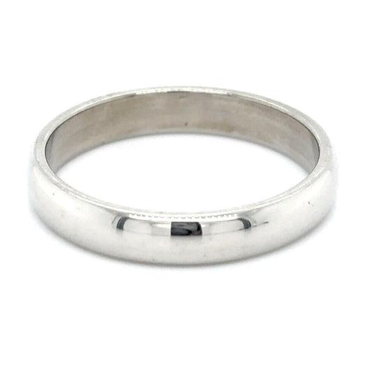 3.9mm Wedding Band Ring 14k White Gold 3.9g Size 8.75