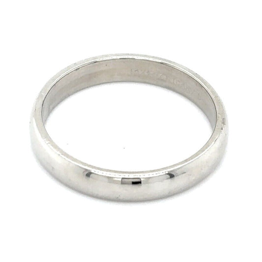 3.9mm Wedding Band Ring 14k White Gold 3.9g Size 8.75