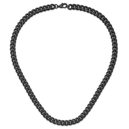 Chisel Stainless Steel Brushed Black IP-plated 10mm 24 inch Curb Necklace