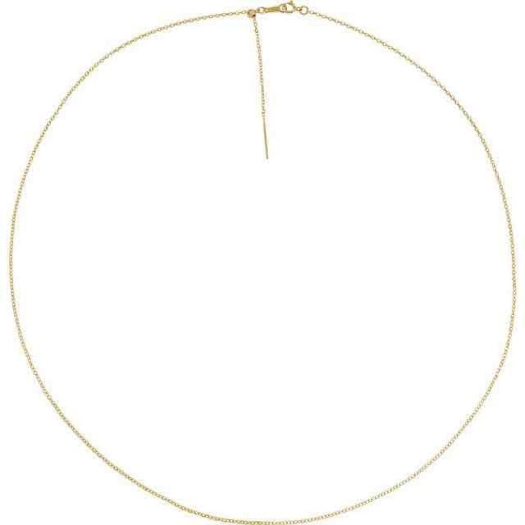 14K Yellow Gold-Filled Adjustable Threader Cable Chain 16-22 Inches With Spring Ring Clasp
