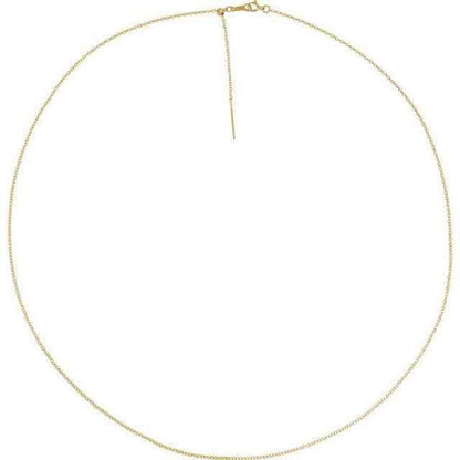 14K Yellow Gold-Filled Adjustable Threader Cable Chain 16-22 Inches With Spring Ring Clasp