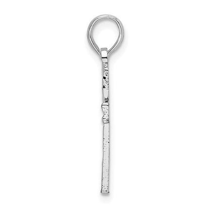 De-Ani Sterling Silver Rhodium-Plated Diamond-Cut Latin Cross Pendant