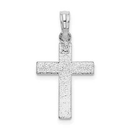 De-Ani Sterling Silver Rhodium-Plated Diamond-Cut Latin Cross Pendant