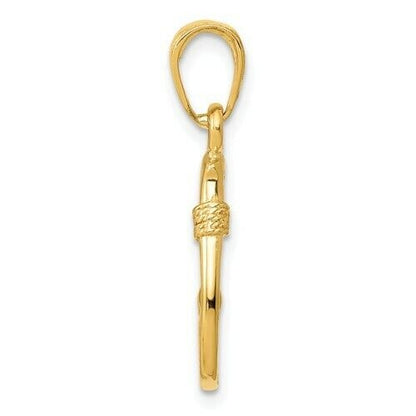 14K Yellow Gold Fish Hook Pendant