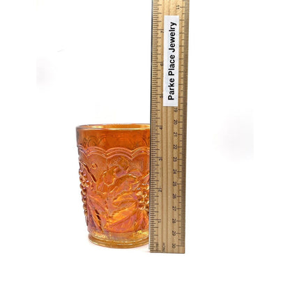 Vintage Carnival Imperial Glass Iridescent Water Glass Marigold Grapes Cup