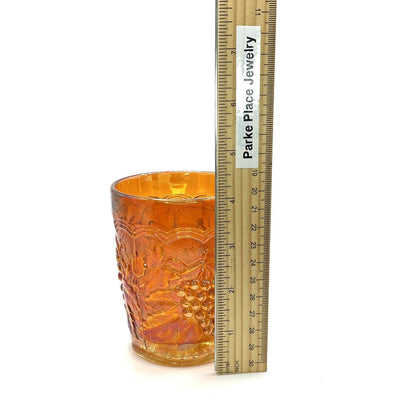 Vintage Carnival Imperial Glass Iridescent Water Glass Marigold Grapes Cup