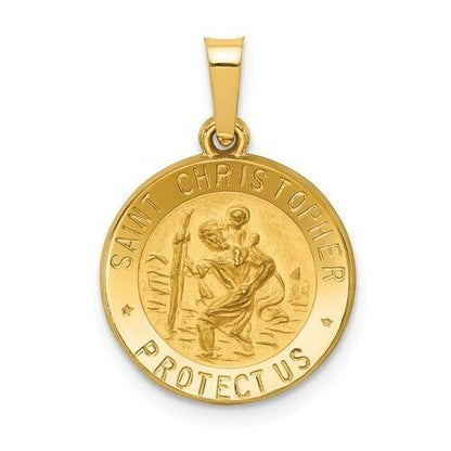 14 k Yellow Polished Saint Christopher Medal Pendant