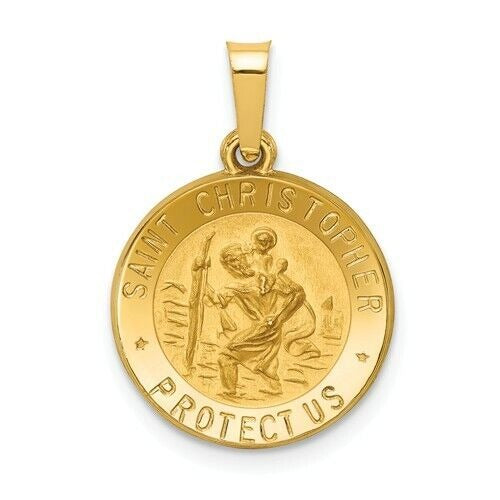 14 k Yellow Polished Saint Christopher Medal Pendant