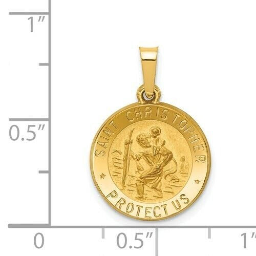 14 k Yellow Polished Saint Christopher Medal Pendant