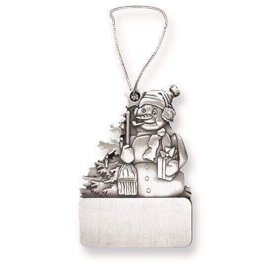 Pewter Snowman Engravable Ornament