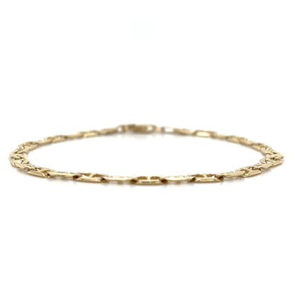 10k Yellow Gold 7 inch 3.6mm Flat Anchor Chain Bracelet 3.6g