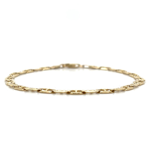 10k Yellow Gold 7 inch 3.6mm Flat Anchor Chain Bracelet 3.6g