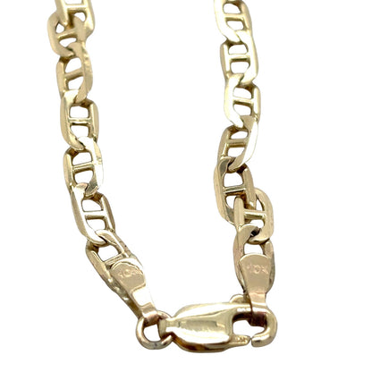10k Yellow Gold 7 inch 3.6mm Flat Anchor Chain Bracelet 3.6g