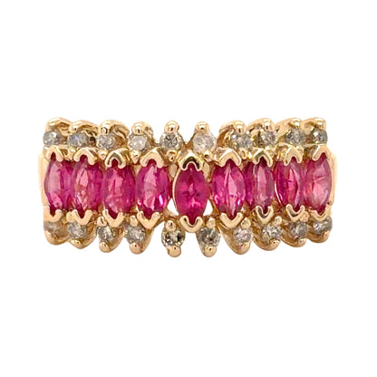 1/2ctw Ruby & Diamond 14k Yellow Gold Ring 3.7g Size 7