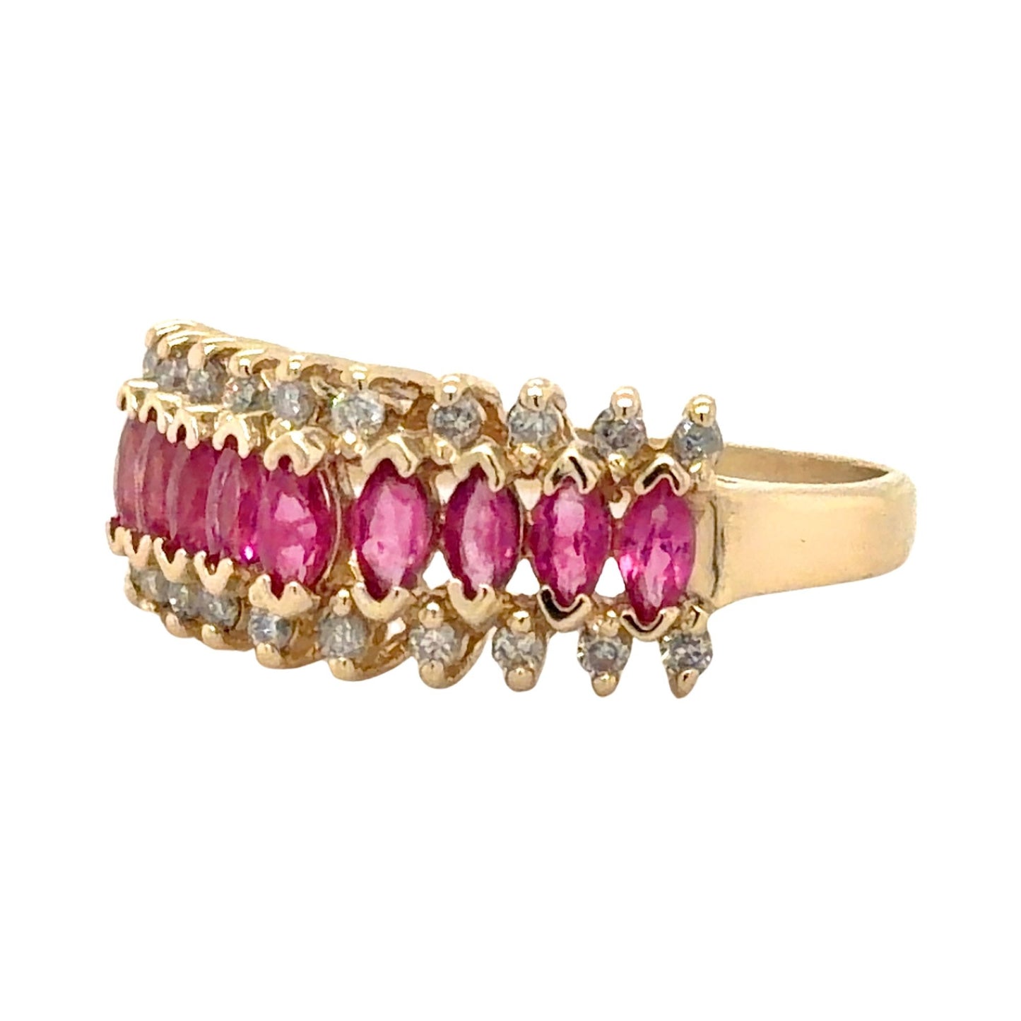 1/2ctw Ruby & Diamond 14k Yellow Gold Ring 3.7g Size 7