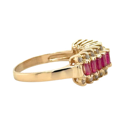 1/2ctw Ruby & Diamond 14k Yellow Gold Ring 3.7g Size 7