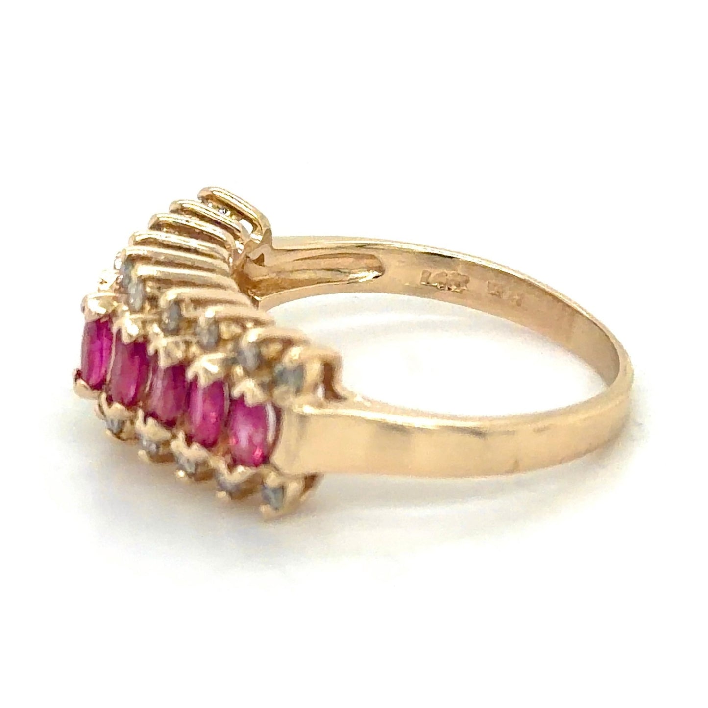 1/2ctw Ruby & Diamond 14k Yellow Gold Ring 3.7g Size 7