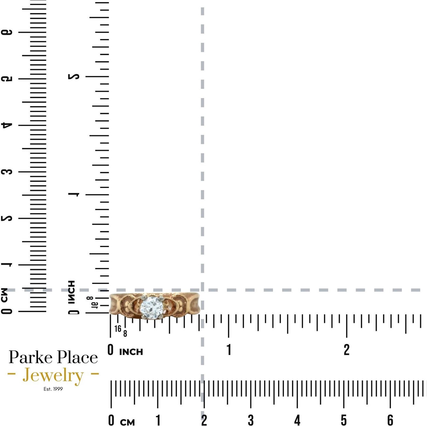 14K Yellow Gold 1/4ct Diamond Solitaire Ring Unique Design 3.4g Size 4.5