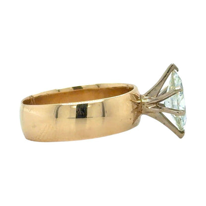 Marquise Moissanite Solitaire 10k Yellow Gold Ring 3.7g Size 6.75