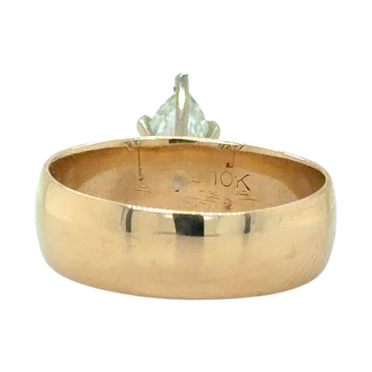 Marquise Moissanite Solitaire 10k Yellow Gold Ring 3.7g Size 6.75
