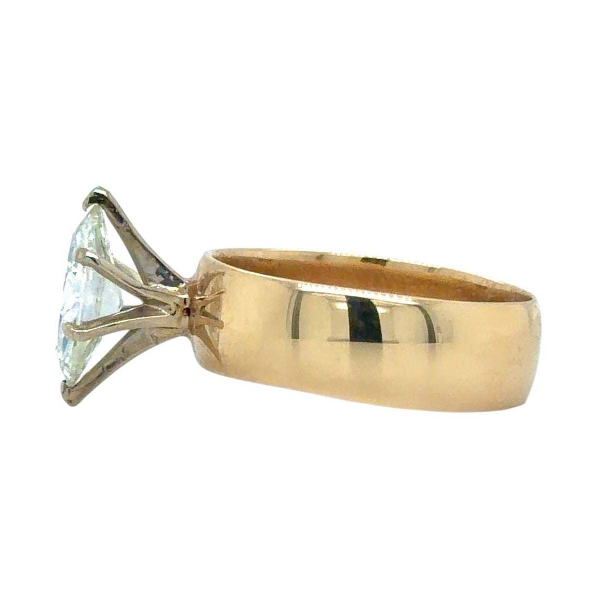 Marquise Moissanite Solitaire 10k Yellow Gold Ring 3.7g Size 6.75